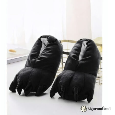 chaussons kigurumi noir trois quarts