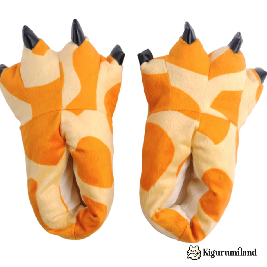 chaussons kigurumi tachete jaune et orange