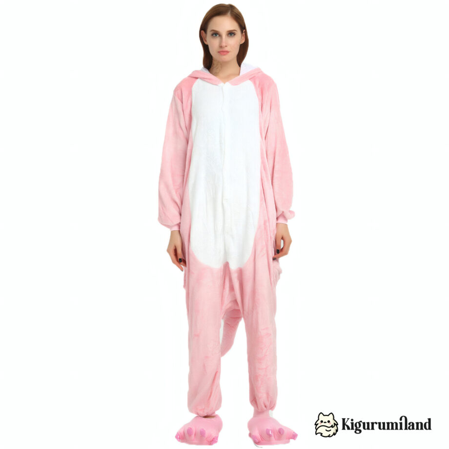 kigurumi dinosaure rose face sans capuche