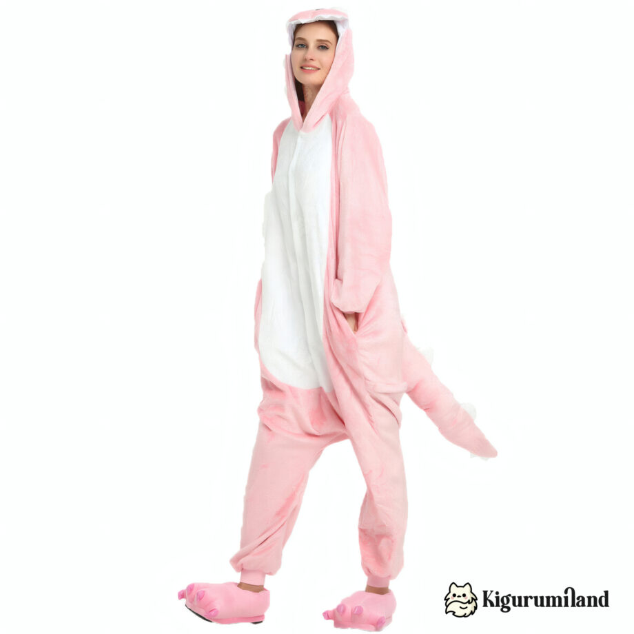 kigurumi dinosaure rose trois quarts casual