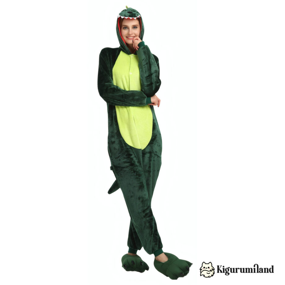 kigurumi dinosaure vert face casual