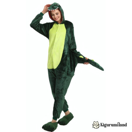 kigurumi dinosaure vert trois quarts