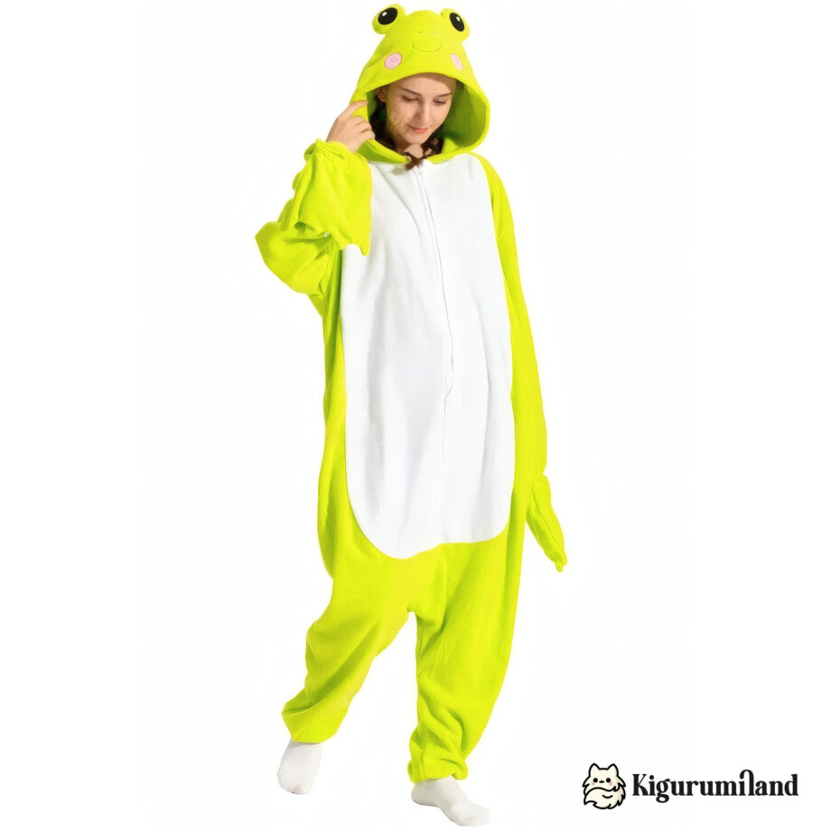 kigurumi grenouille femme trois quarts