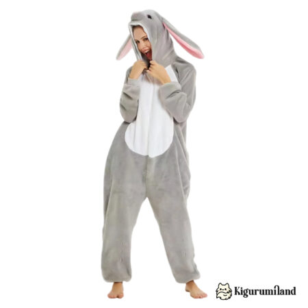 kigurumi lapin gris face