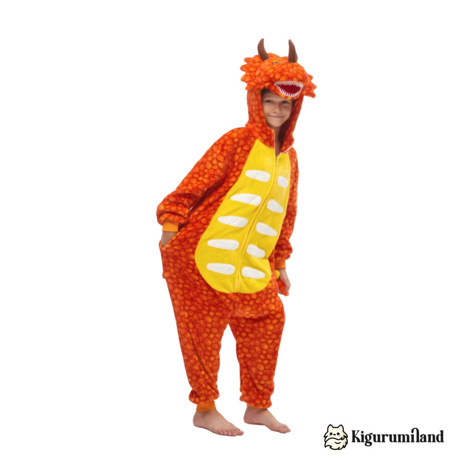 kigurumi triceratops orange enfant face casual